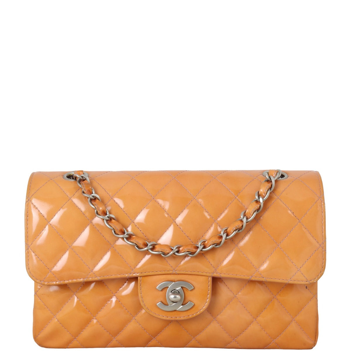 Chanel Classic Double Patent Handbag Quilted Small Shoulder Bag