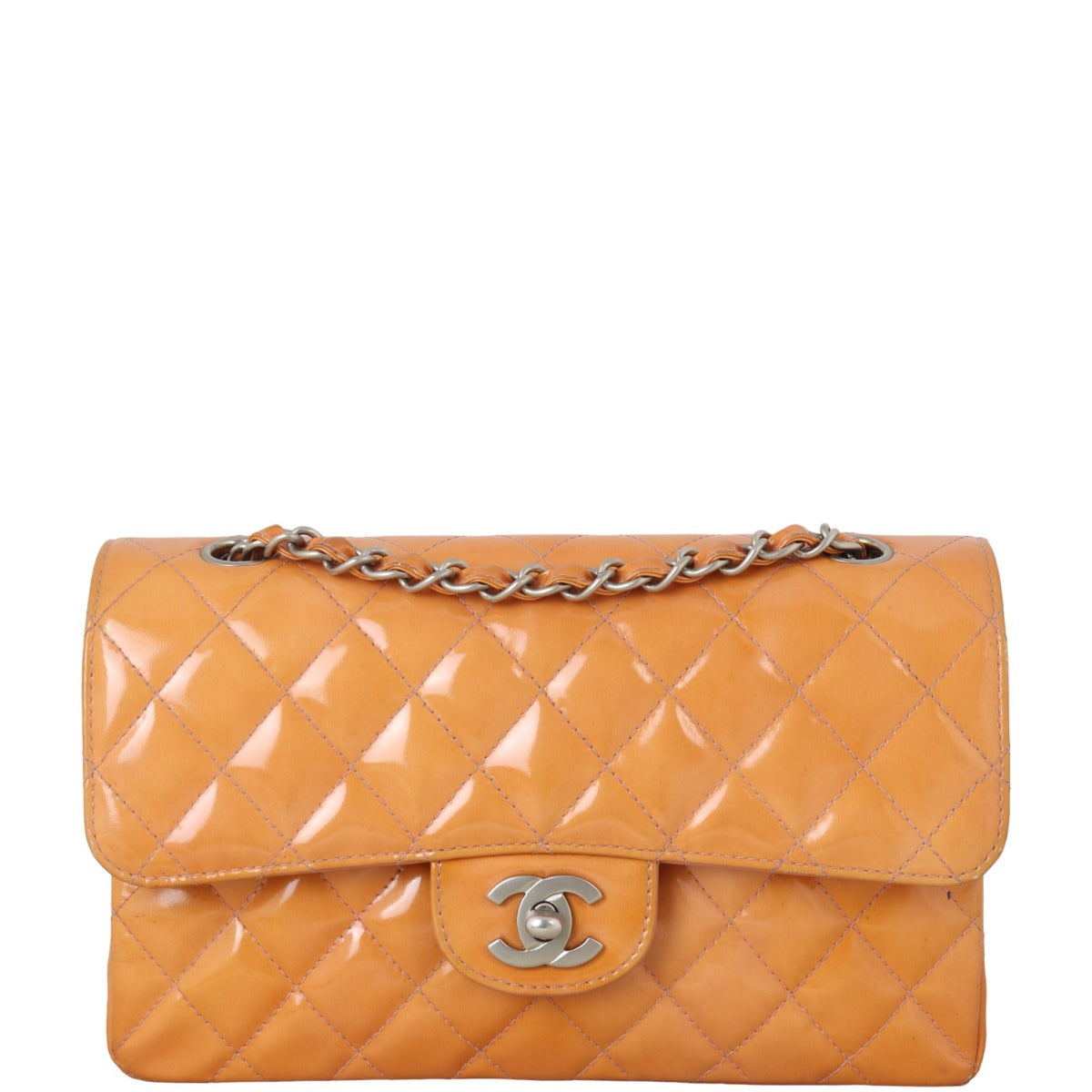 Chanel Classic Double Patent Handbag Quilted Small Shoulder Bag