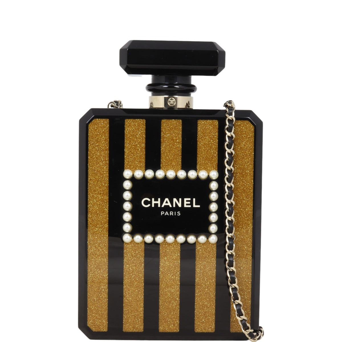 Chanel Perfume Bottle Minaudiere Plexiglass Handbag