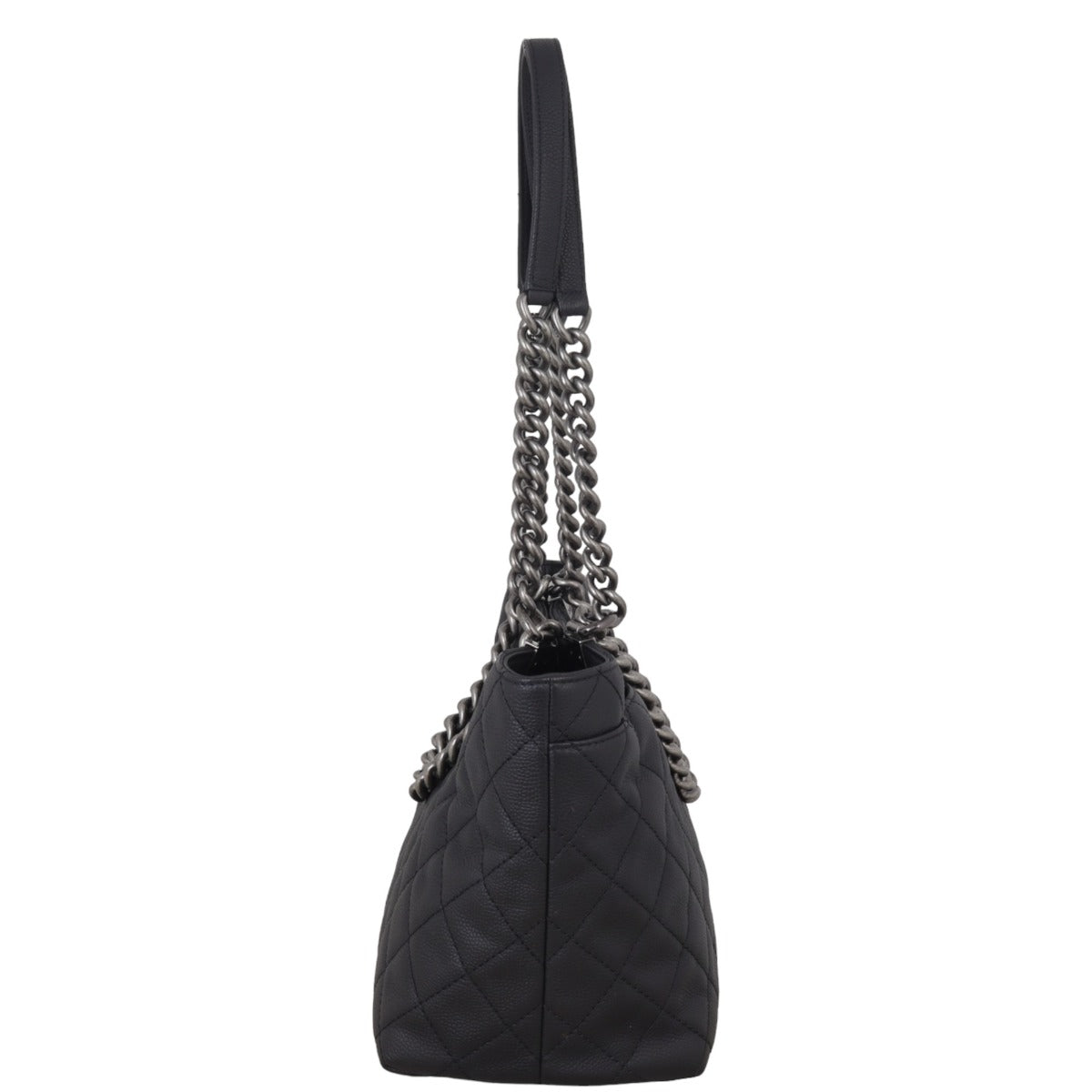Chanel Shopping In Chains Tote Quilted Black Shoulder Bag