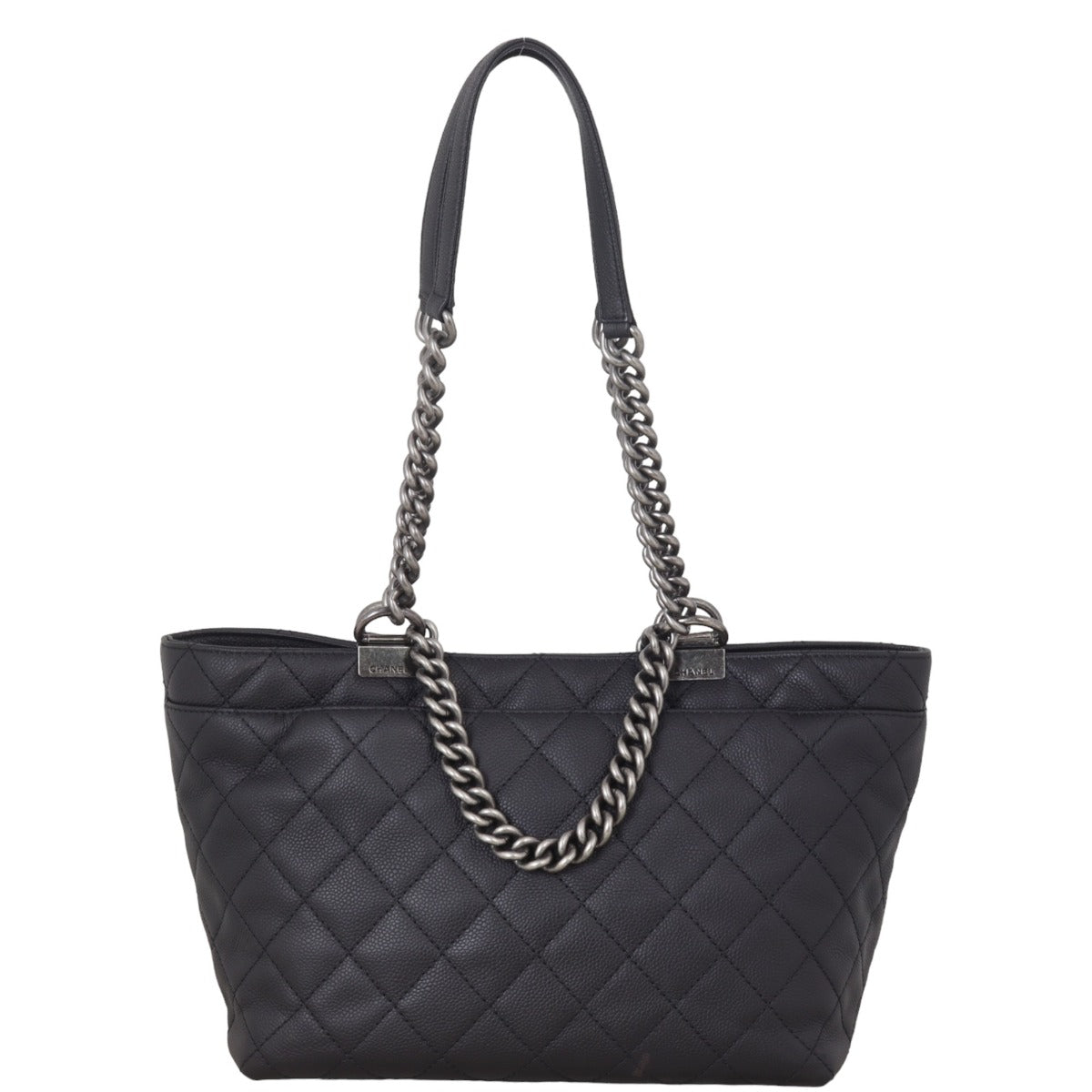 Chanel Shopping In Chains Tote Quilted Black Shoulder Bag