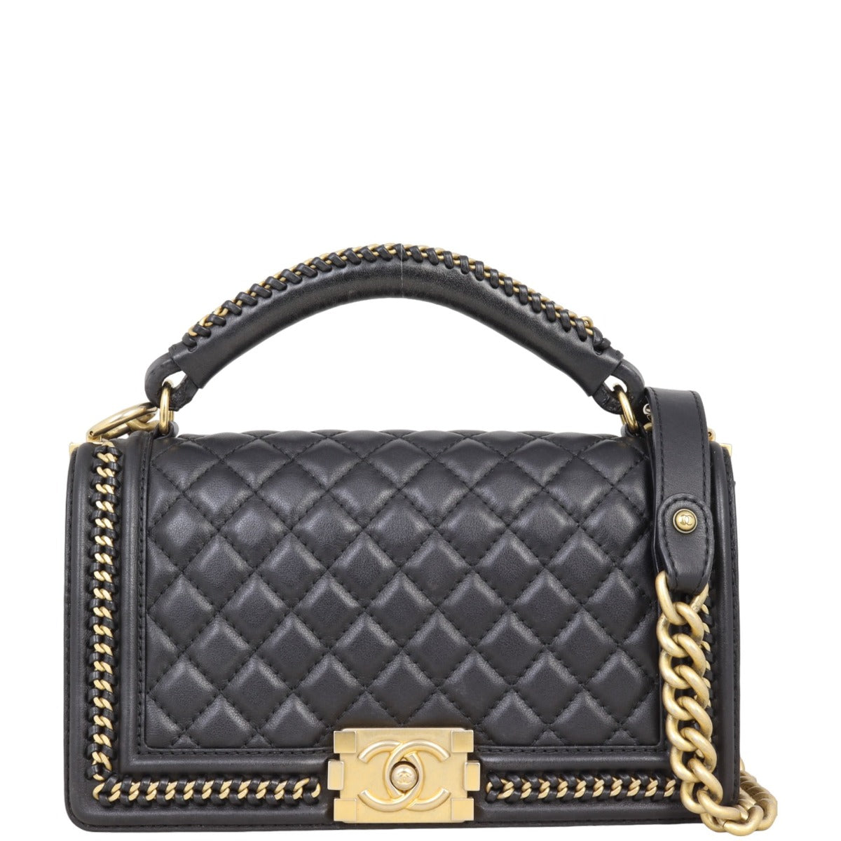Chanel Boy Old Paris-Rome Top Handle Medium Chain Handbag