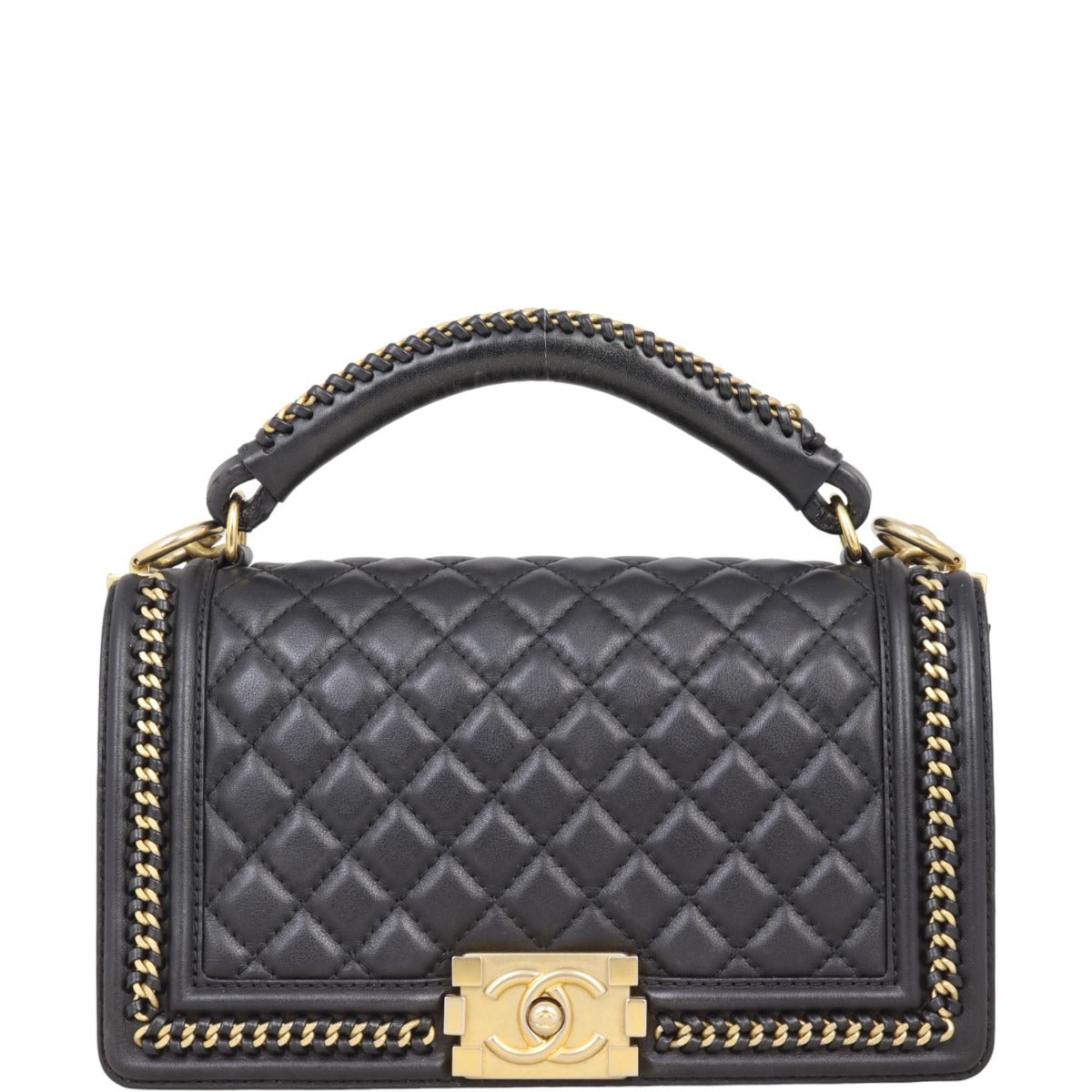 Chanel Boy Old Paris-Rome Top Handle Medium Chain Handbag