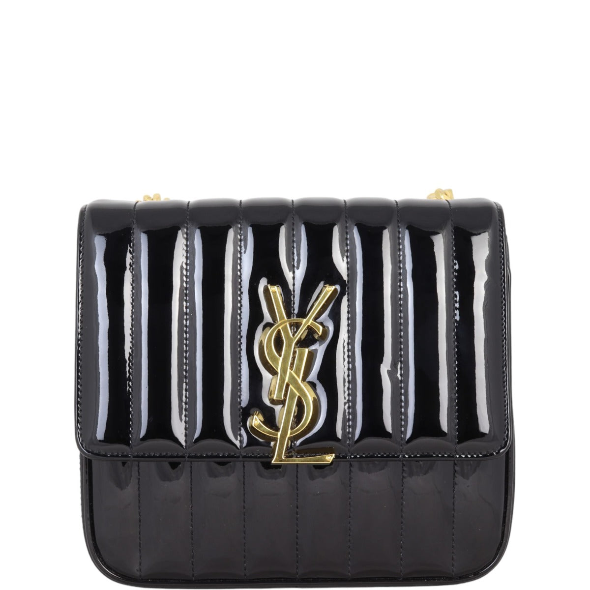 YSL Saint Laurent Vicky Patent Travel Bag Medium