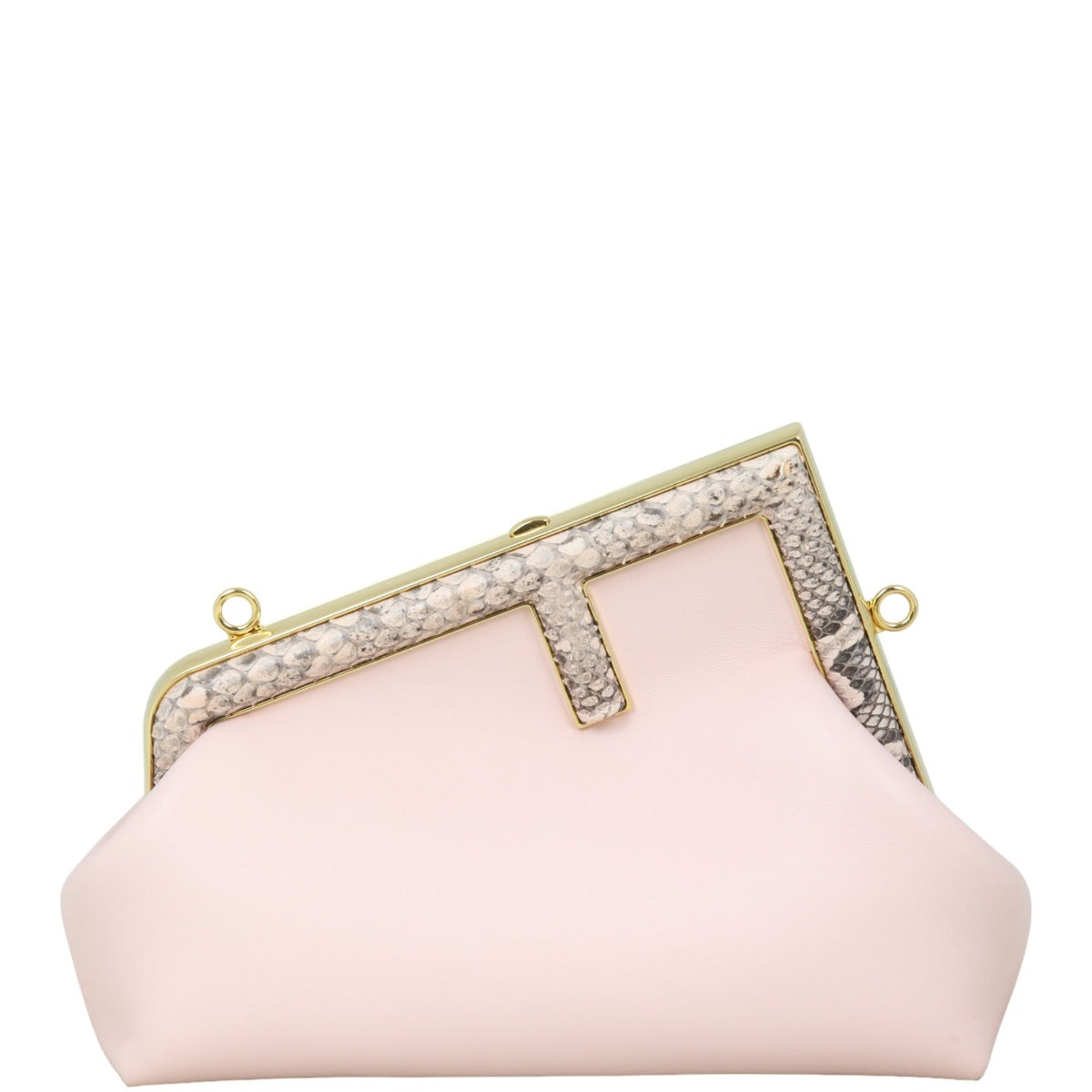Fendi First Clutch With Strap Python Small Shoulder Bag