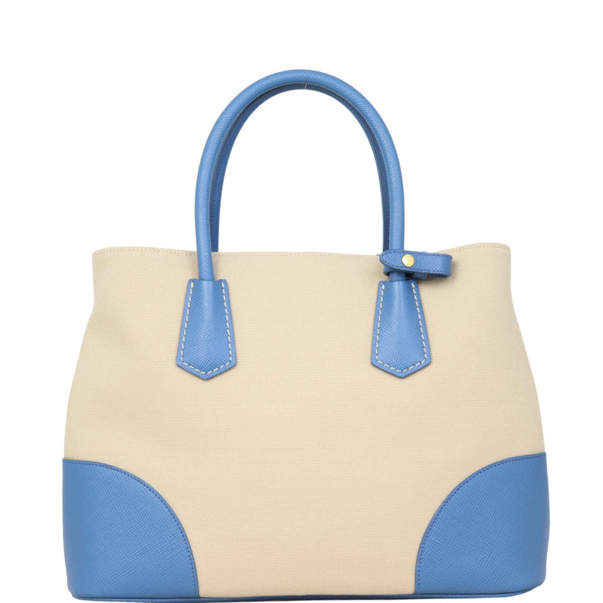 Prada Saffiano Cuir & Canapa Double Bag Medium Travel Bag