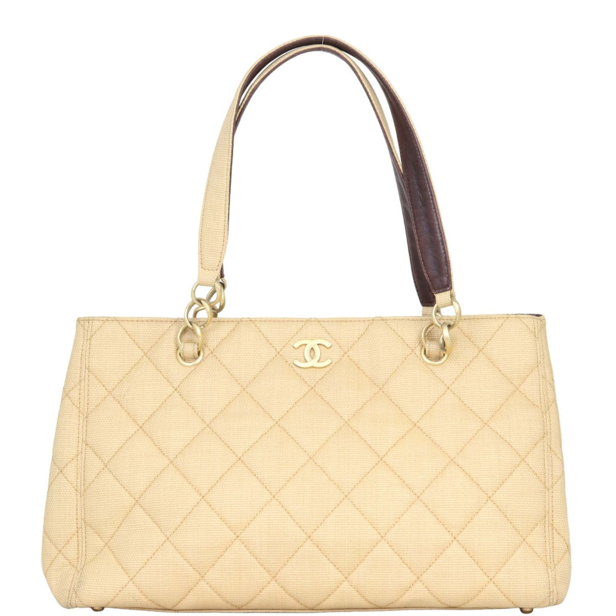 Chanel CC Tote Canvas Quilted Tote Bag