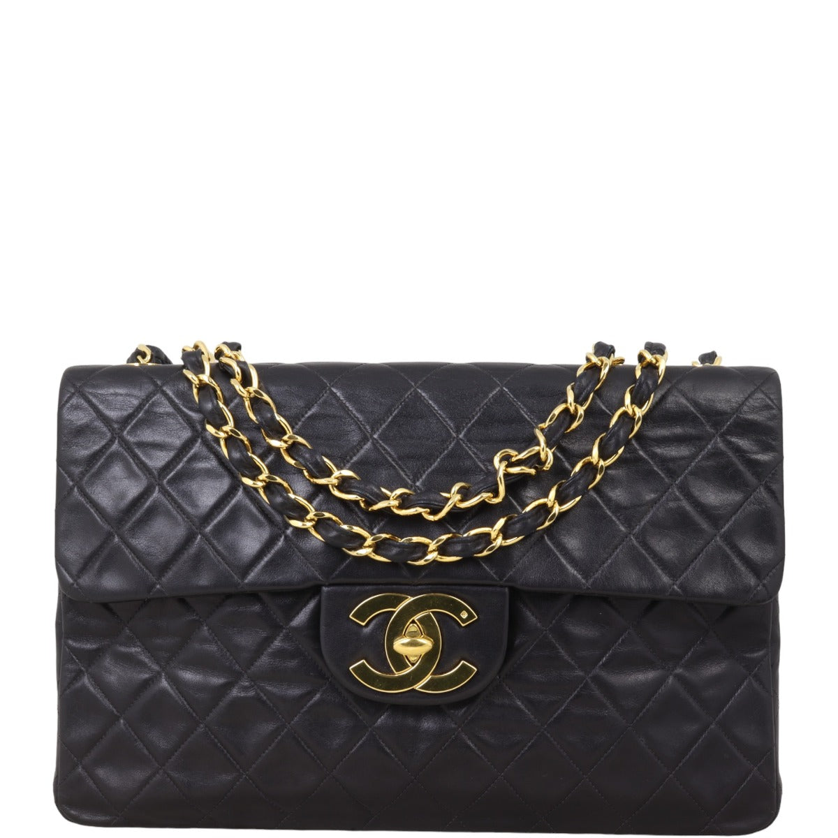 Chanel Maxi Jumbo XL Single Handbag Black Flap