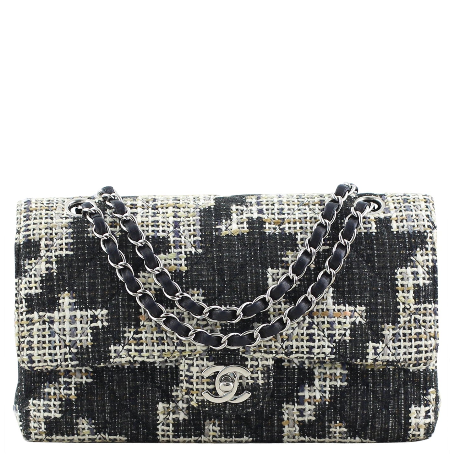 Chanel Classic Double Tweed Handbag Medium Flap