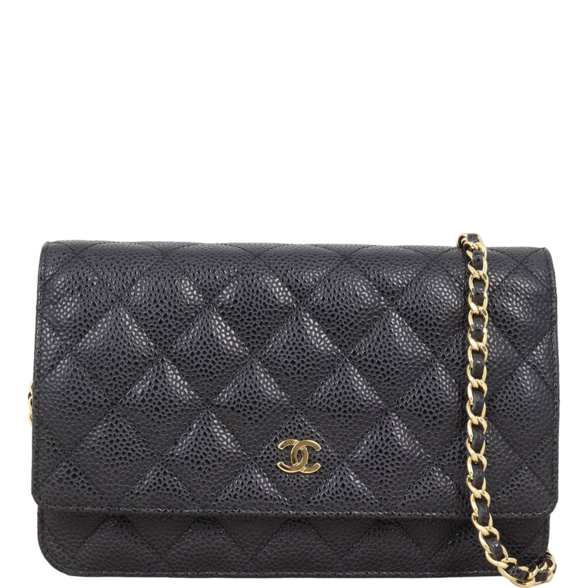 Chanel Classic Wallet on Hardware Handbag Black Gold