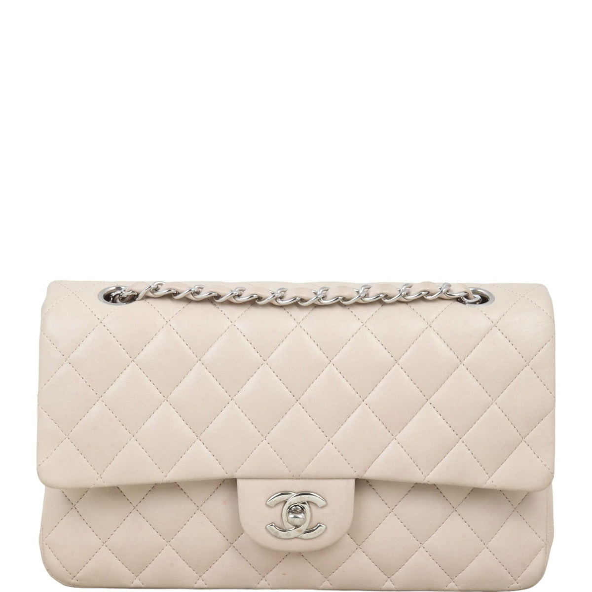 Chanel Classic Double Light Handbag Beige Medium