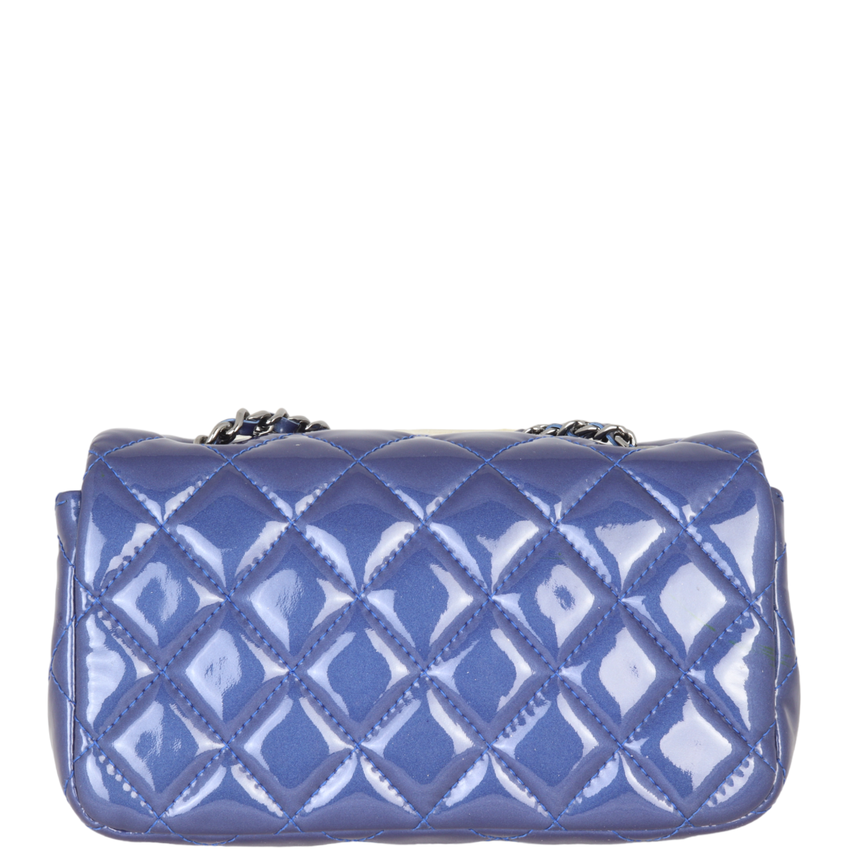 Chanel Classic Flap Rectangular Bag Patent Blue Mini Bag