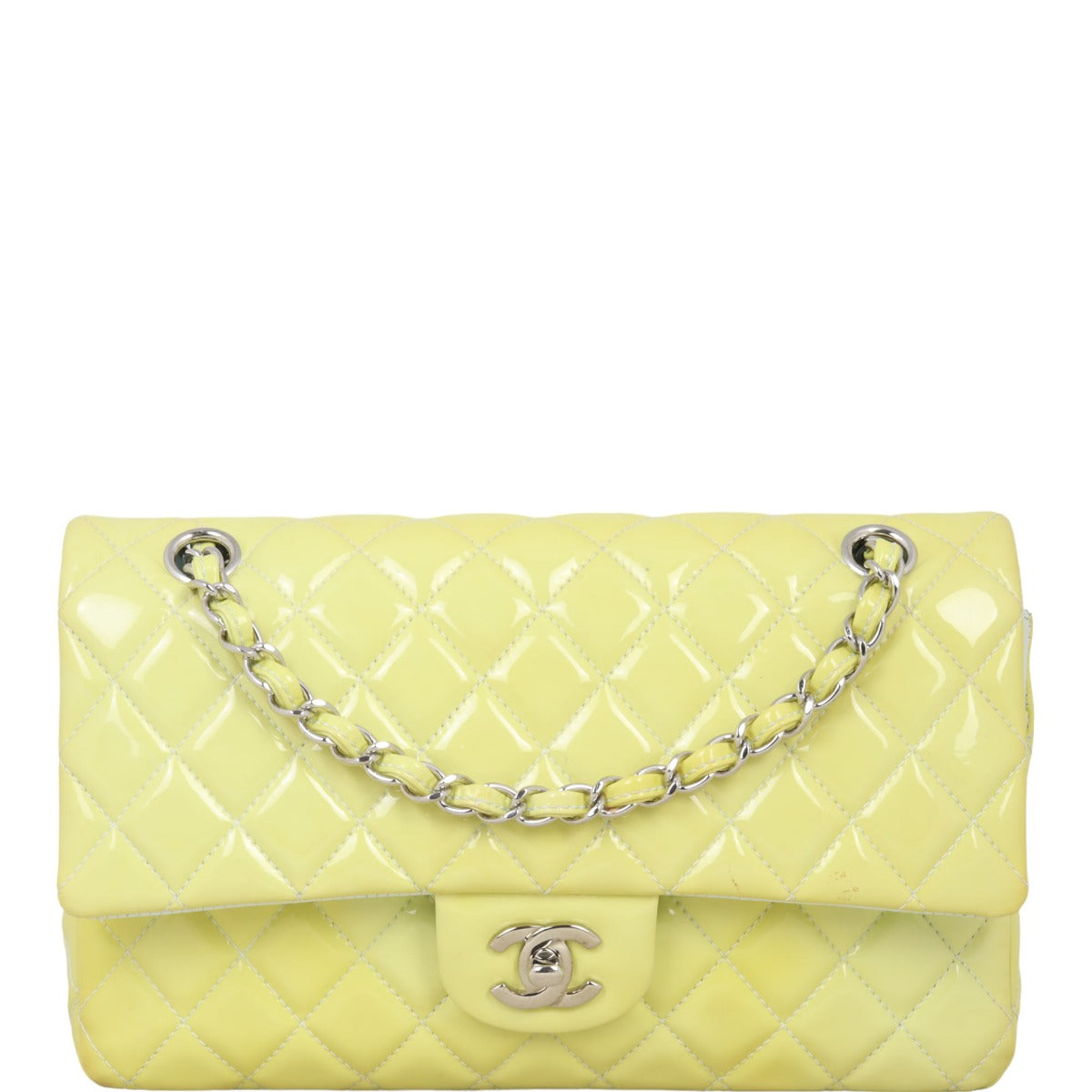 Chanel Classic Double Patent Handbag Medium Flap