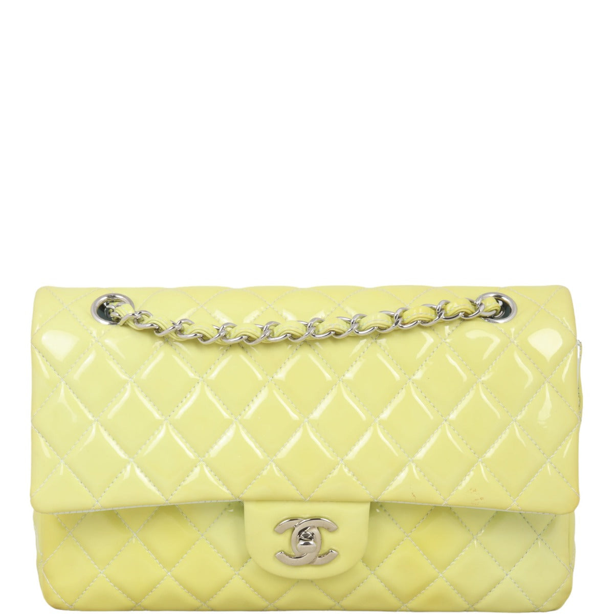 Chanel Classic Double Patent Handbag Medium Flap
