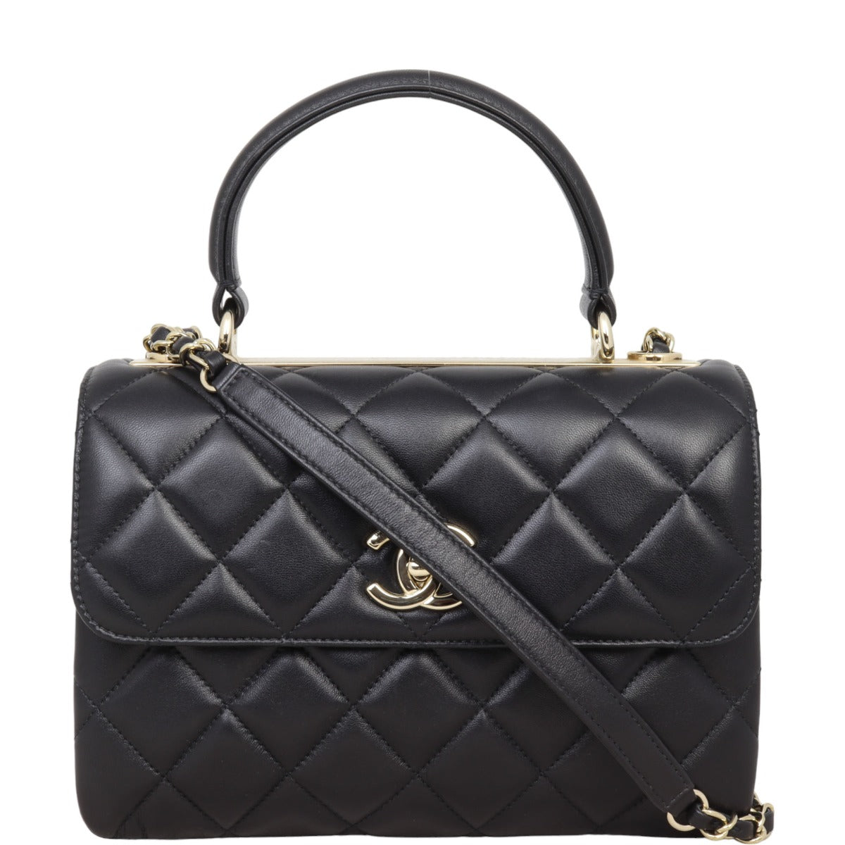 Chanel CC Trendy Lambskin Handbag Black Small