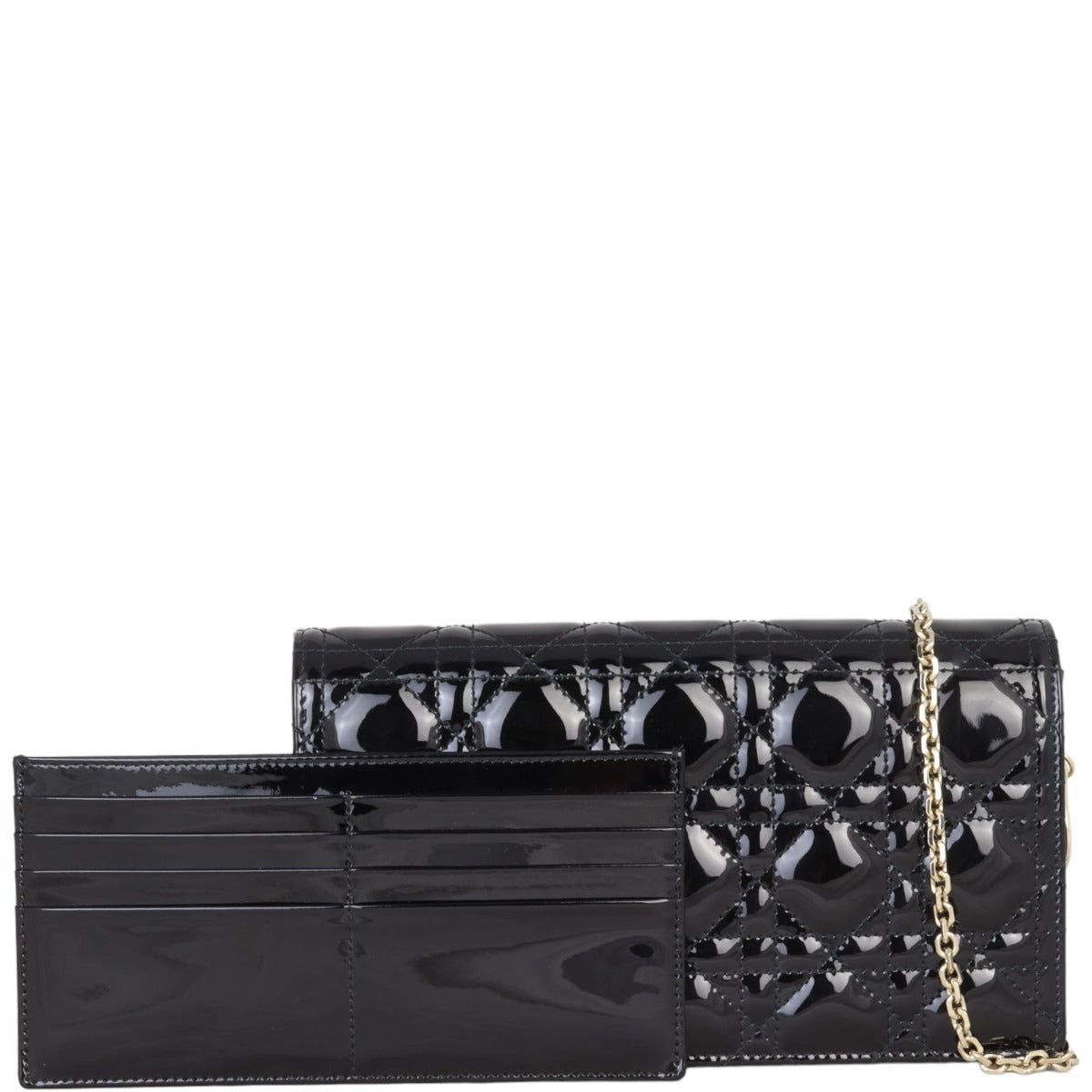 Dior Crossbody Bag Lady Cannage Pouch 3 Patent Shoulder Bag