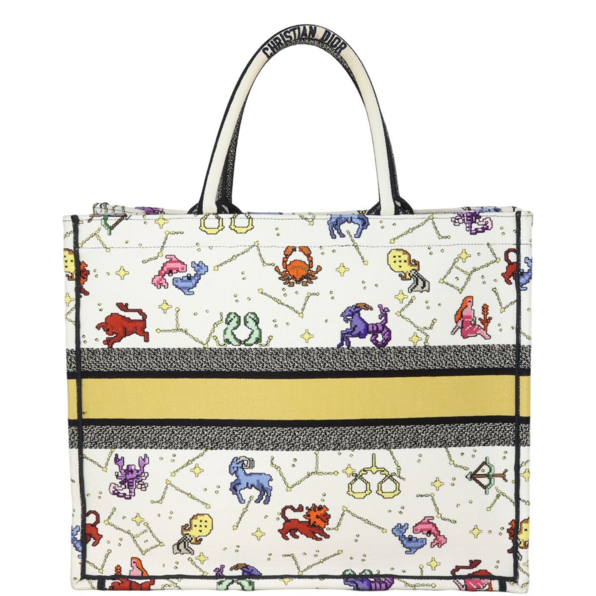 Dior Book Tote Pixel Zodiac Handbag Large Tote Bag