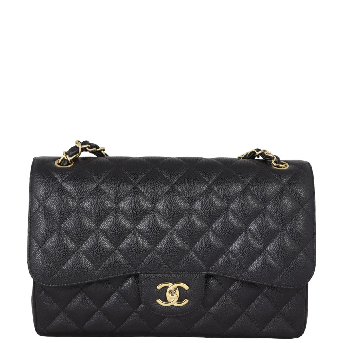 Chanel Classic Double Jumbo GTH Handbag Black Flap