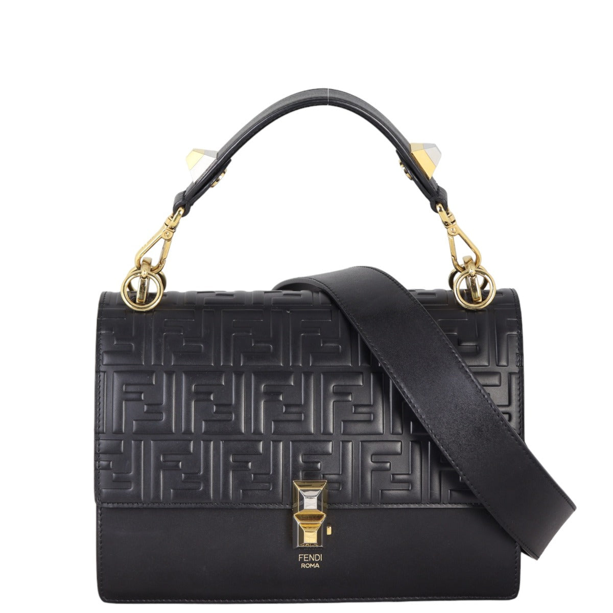 Fendi Kan Crossbody Embossed Medium Logo Crossbody Bag