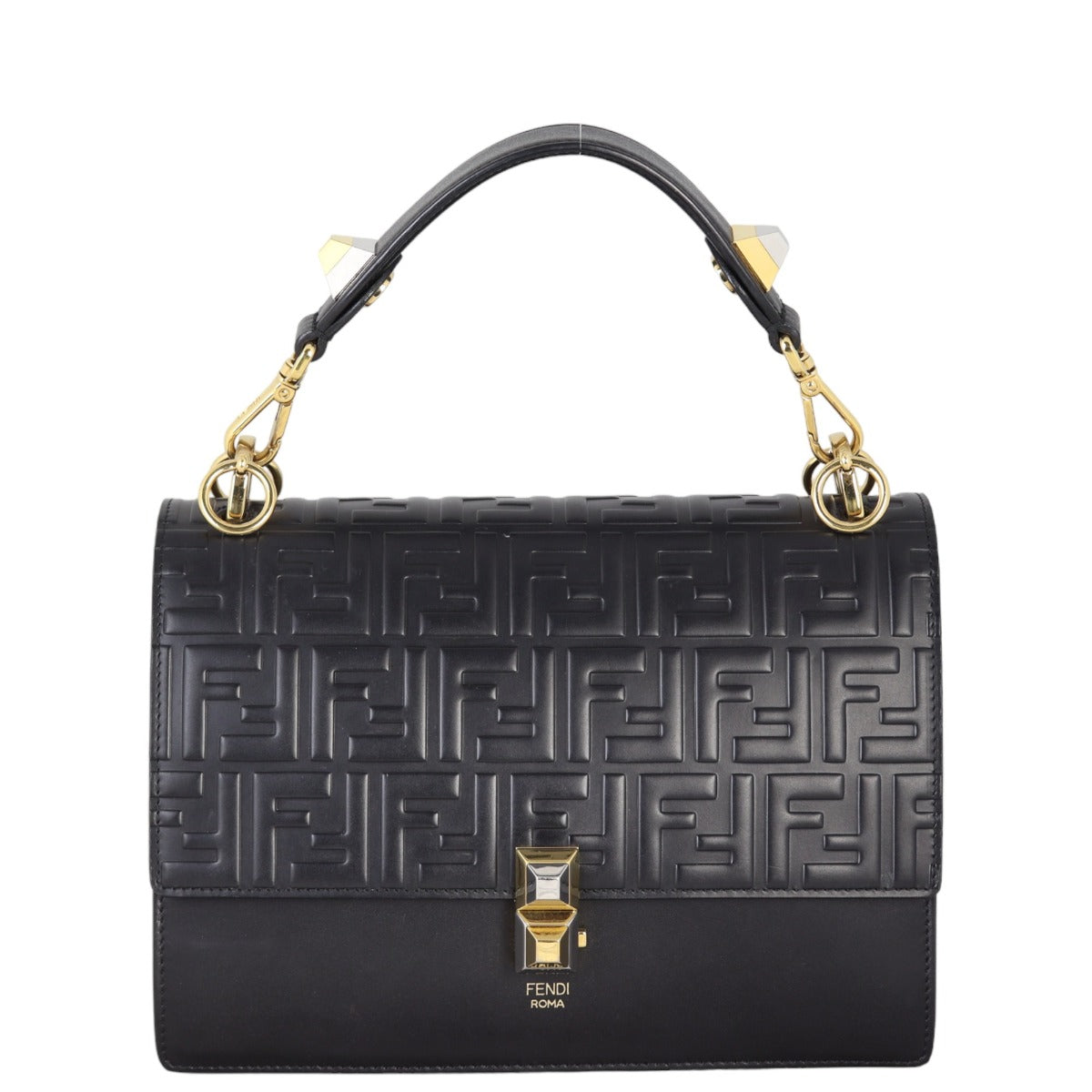 Fendi Kan Crossbody Embossed Medium Logo Crossbody Bag