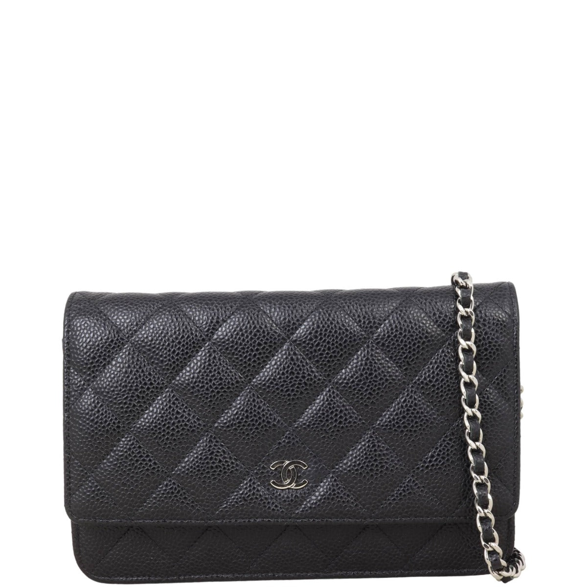 Chanel Classic Wallet on Hardware Handbag Black Silver
