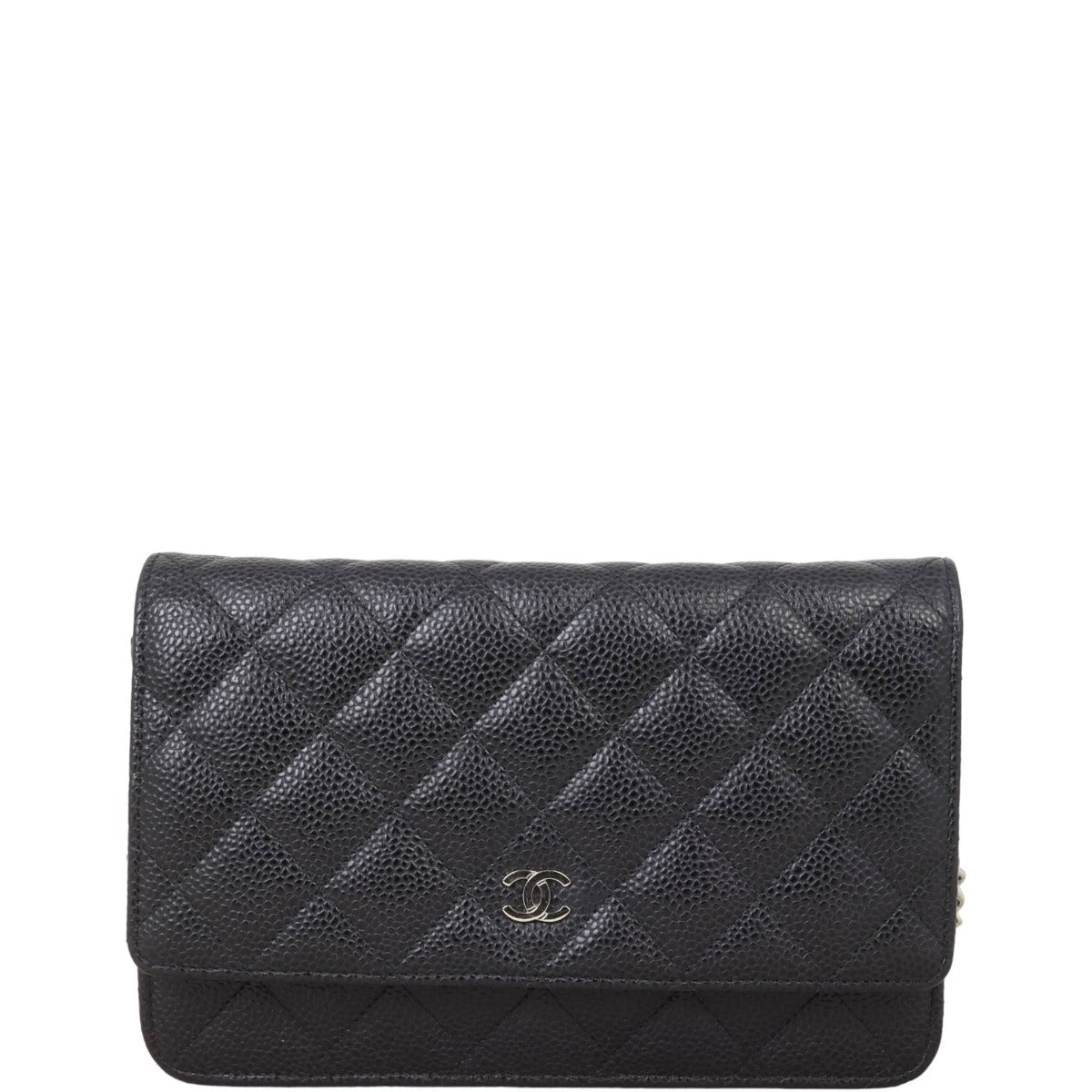 Chanel Classic Wallet on Hardware Handbag Black Silver