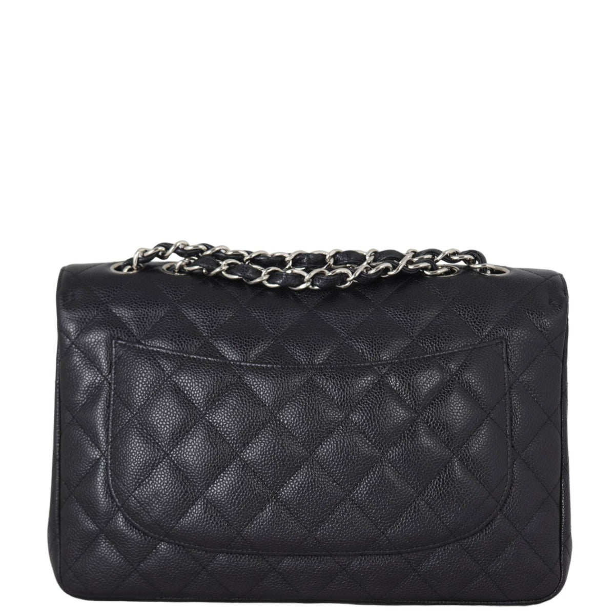 Chanel Classic Single Jumbo SHW Handbag Black Flap
