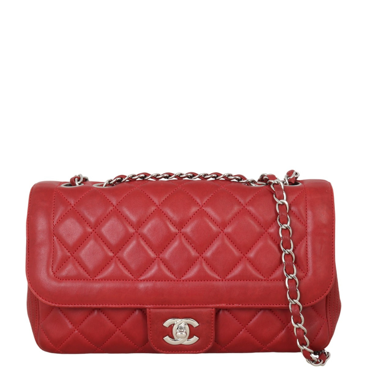 Chanel Coco Rider Flap Bag Quilted Red Shoulder Bag