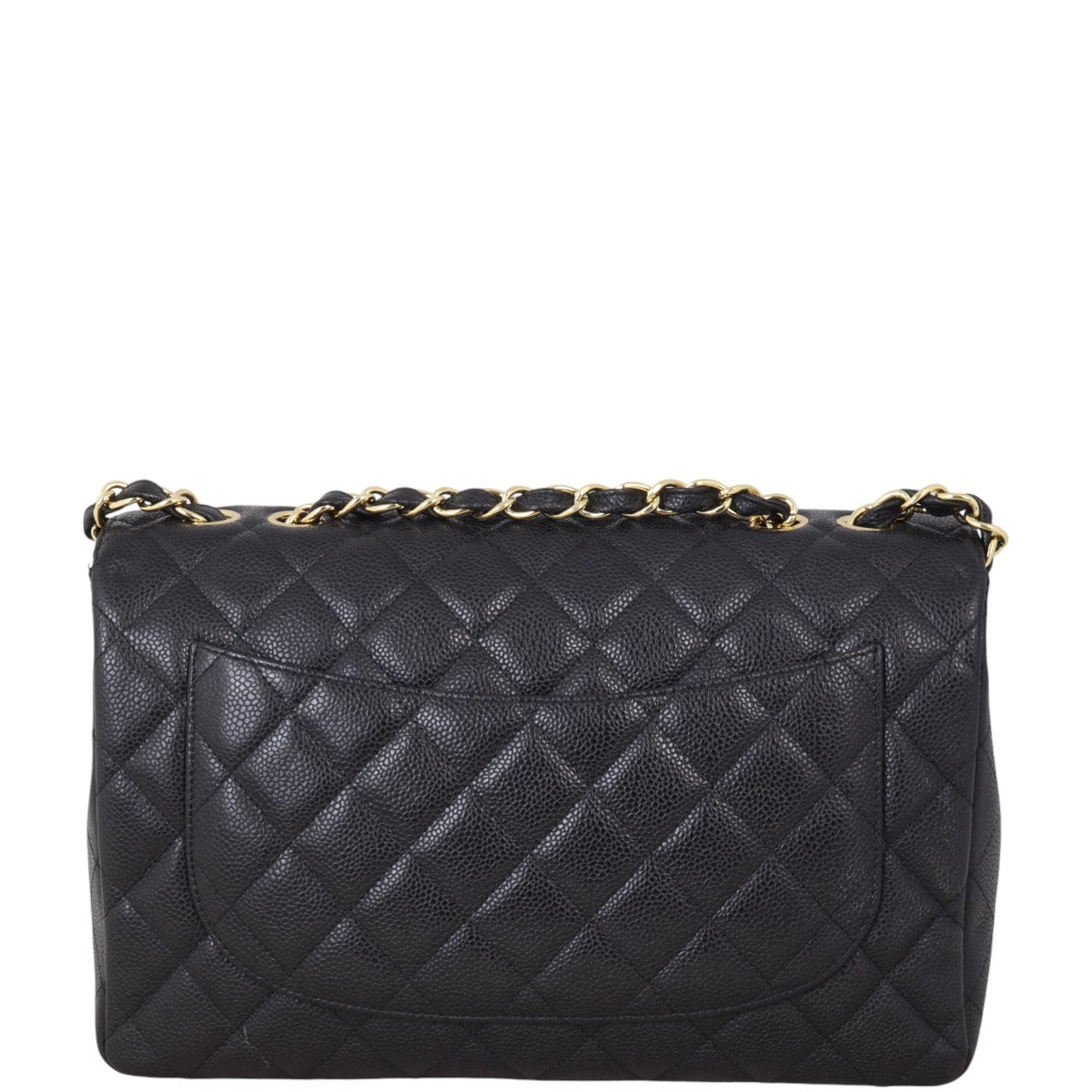 Chanel Classic Single Jumbo Caviar Handbag Quilted Black Crossbody Bag