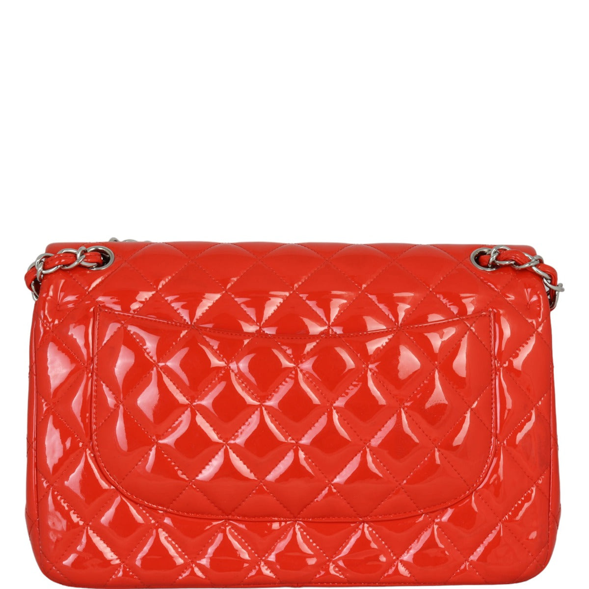 Chanel Classic Double Jumbo Patent Handbag Red Flap
