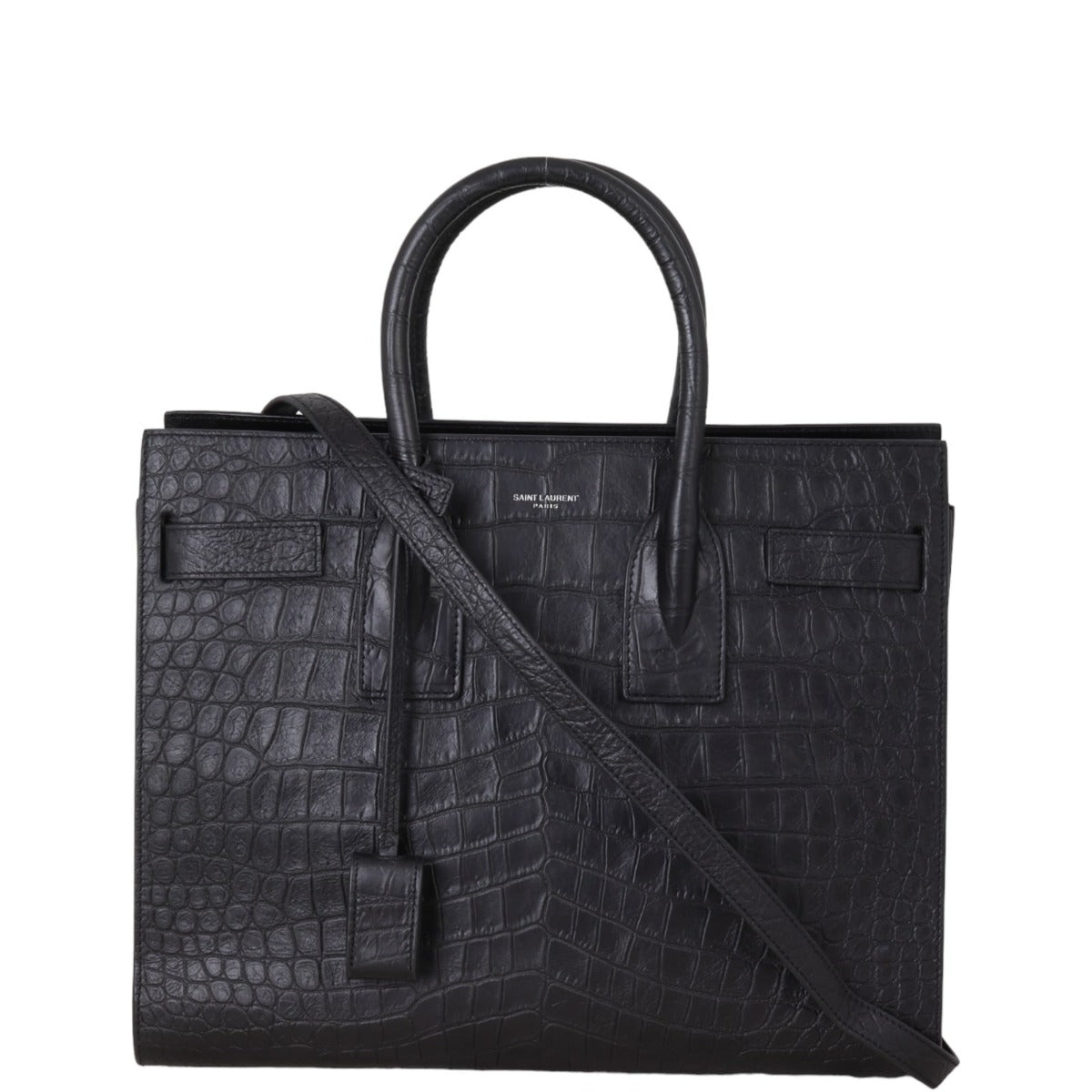 YSL Saint Laurent Saint Laurent Sac De Jour Croc Embossed Small Travel Bag