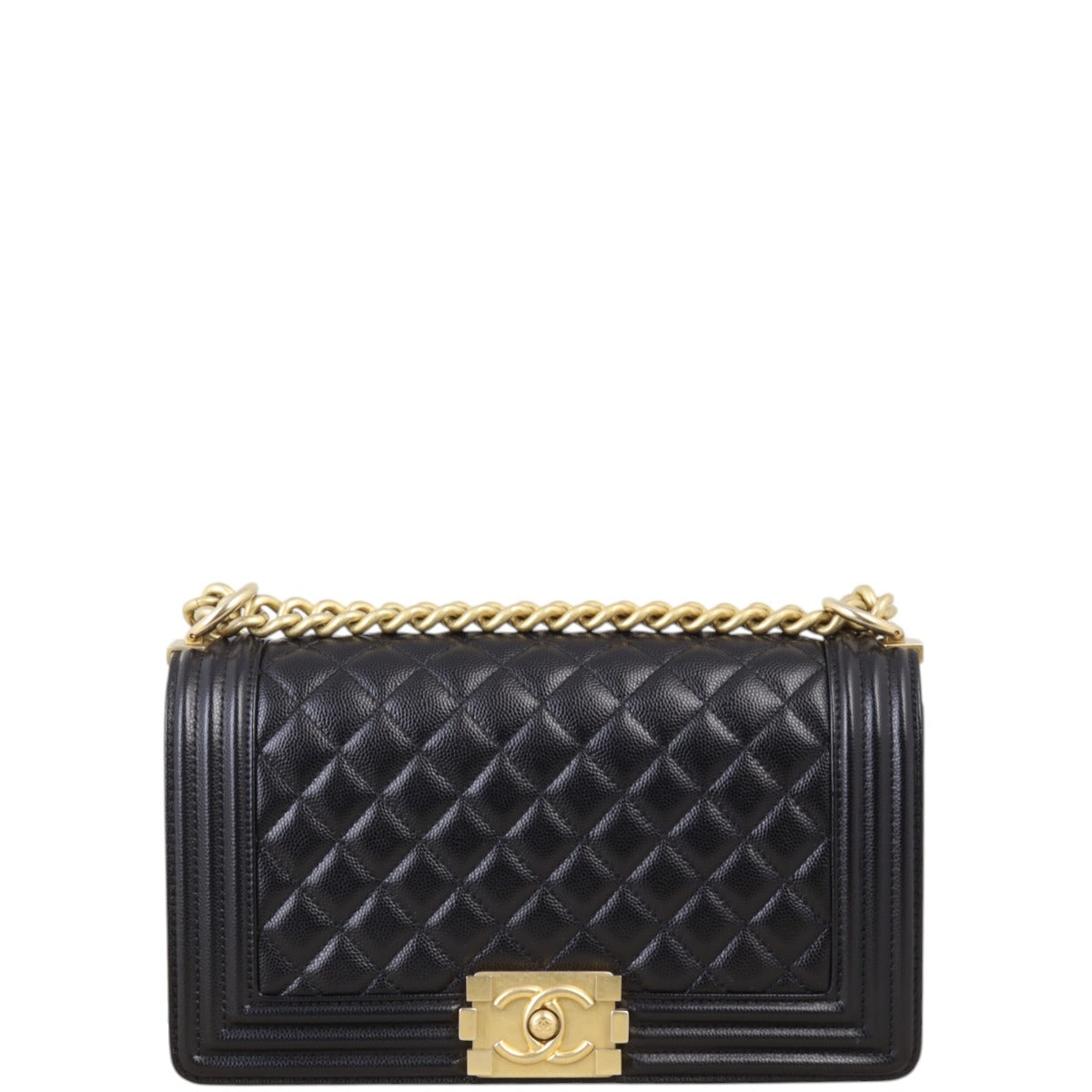 Chanel Boy Old Handbag Quilted Black Crossbody Bag Medium 24012025