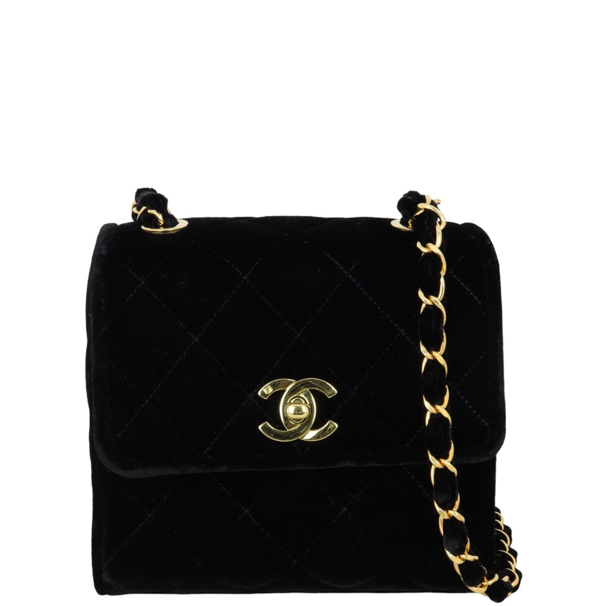 Chanel Classic Square Velvet Handbag Mini Flap Mini Bag