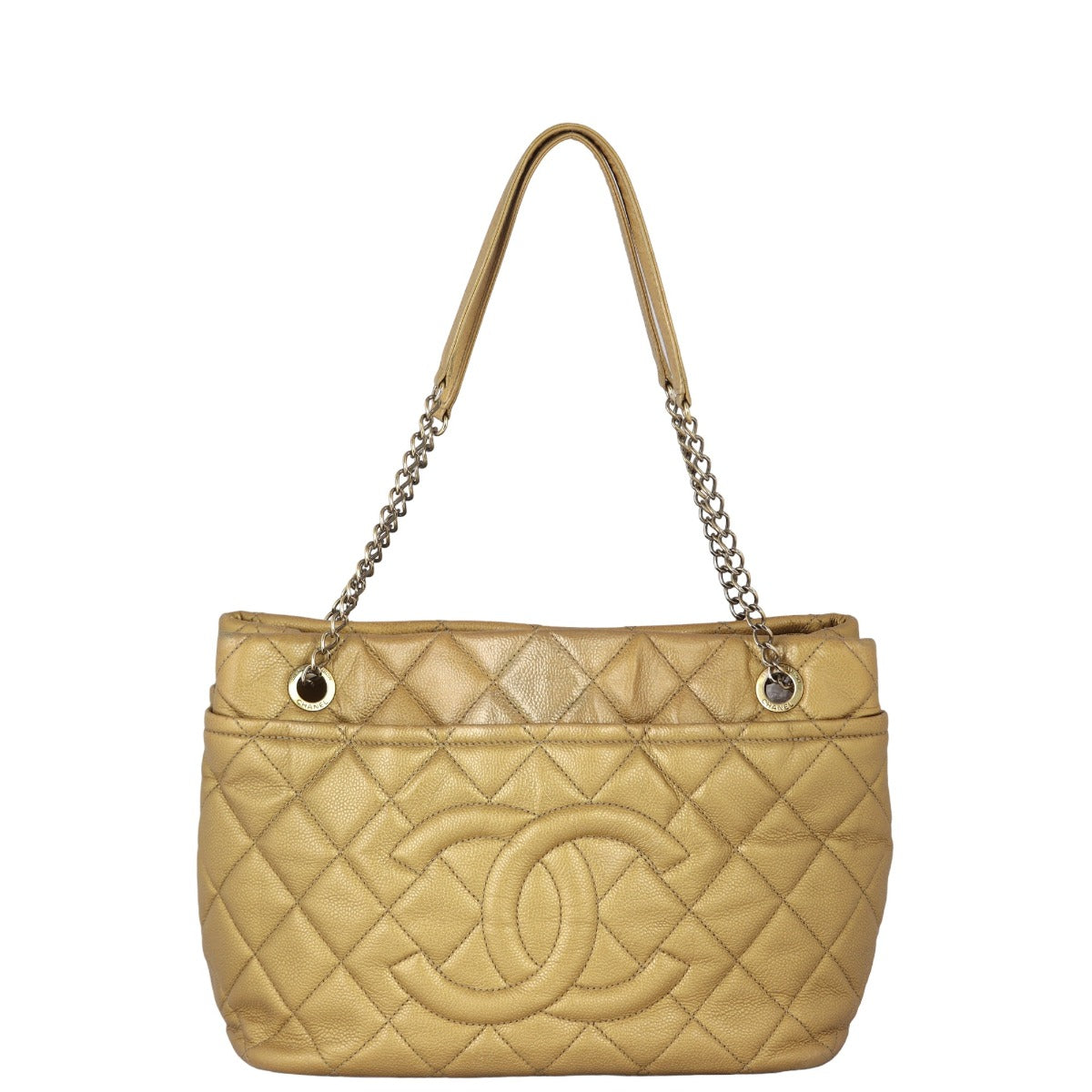 Chanel CC Timeless Shopping Tote Gold Tote Bag