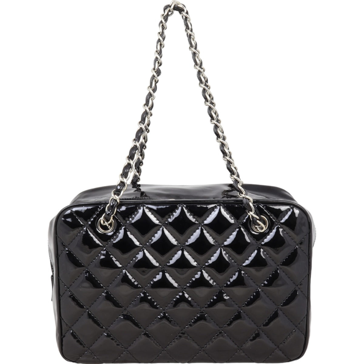 Chanel Brilliant Patent Camera Bag Black Large Handbag