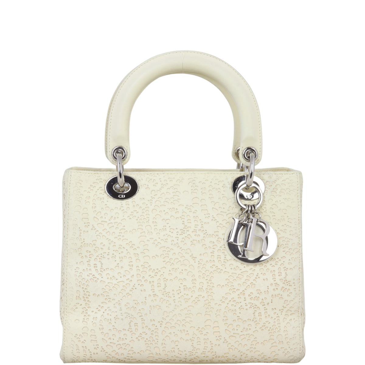 Dior Lady Laser Cut Lace Handbag Medium Travel Bag
