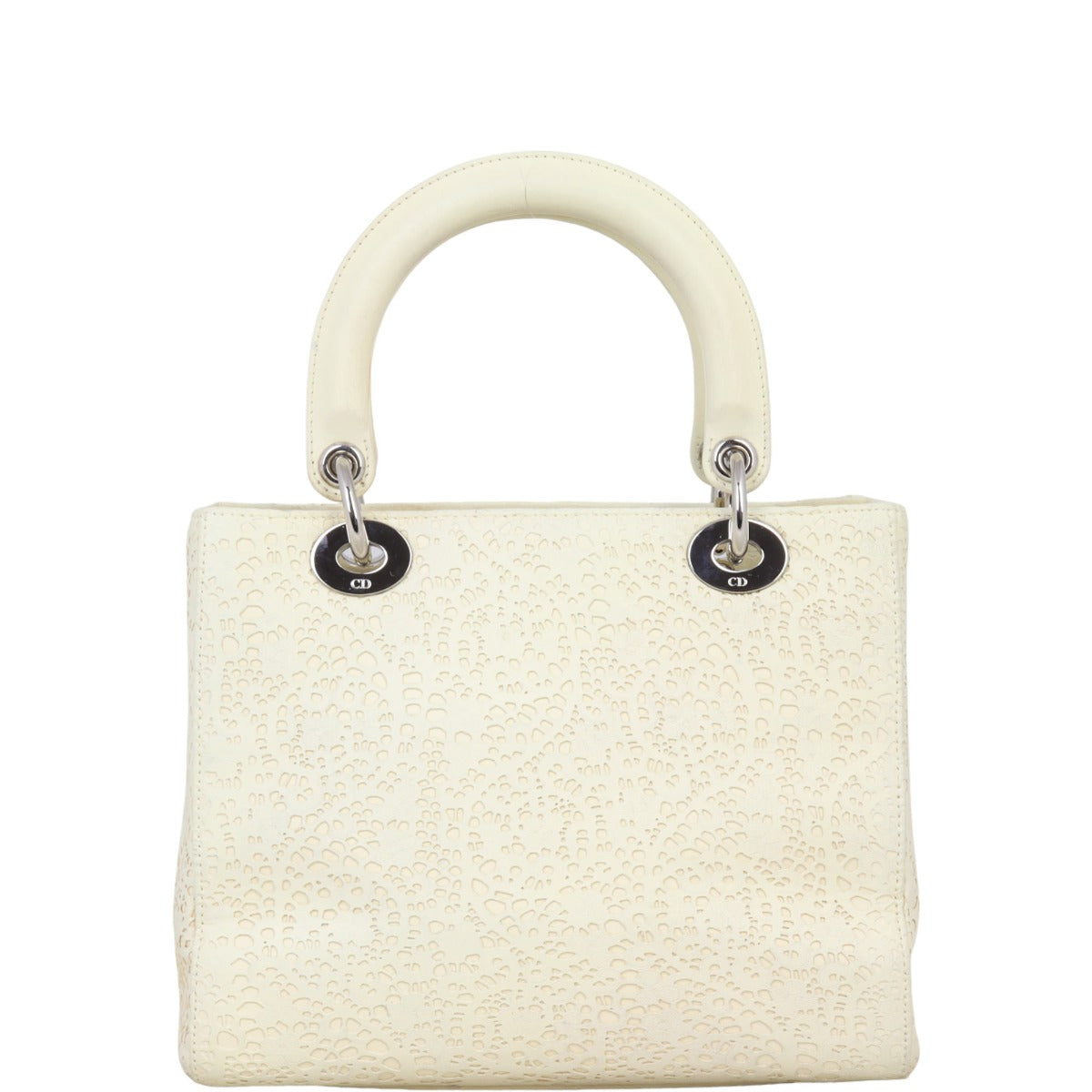 Dior Lady Laser Cut Lace Handbag Medium Travel Bag