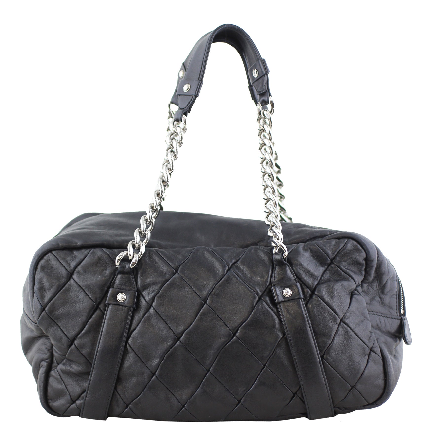 Chanel Diagonal Zip Bowler Bag Handbag