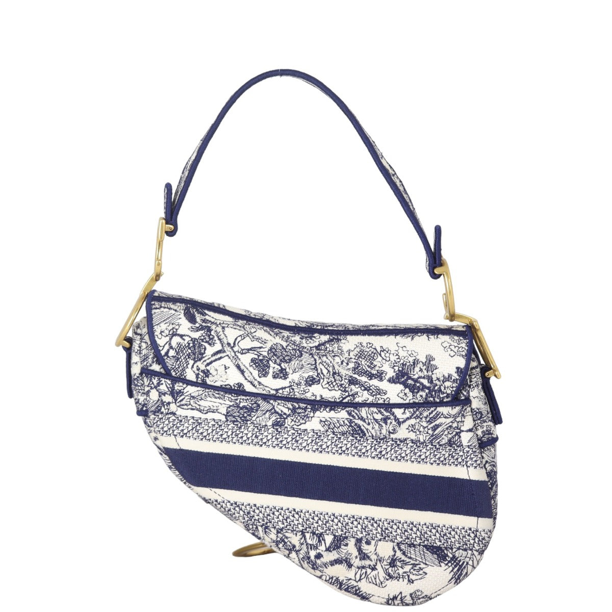 Dior Saddle Bag Toile De Jouy Embroidered Travel Bag