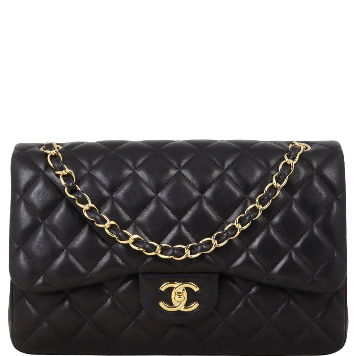 Chanel Classic Double Jumbo Handbag Black Flap