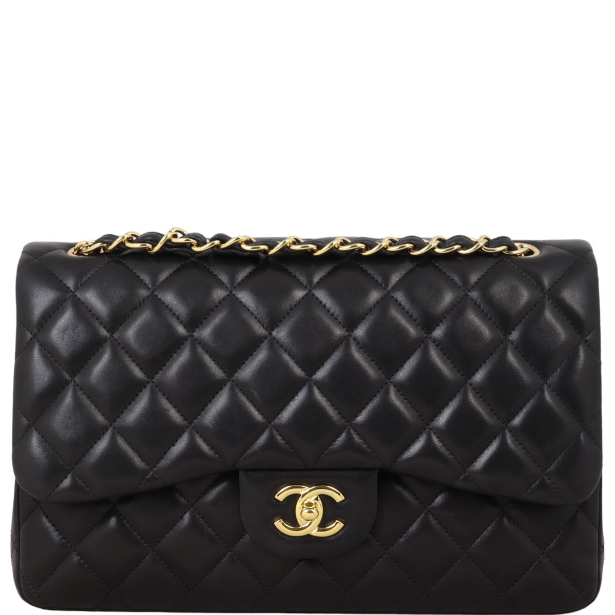 Chanel Classic Double Jumbo Handbag Black Flap