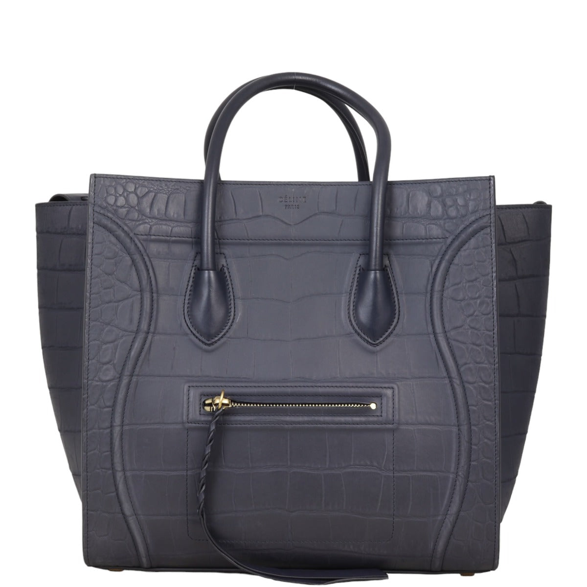 Celine Phantom Luggage Tote Croc Embossed Handbag Medium Tote Bag
