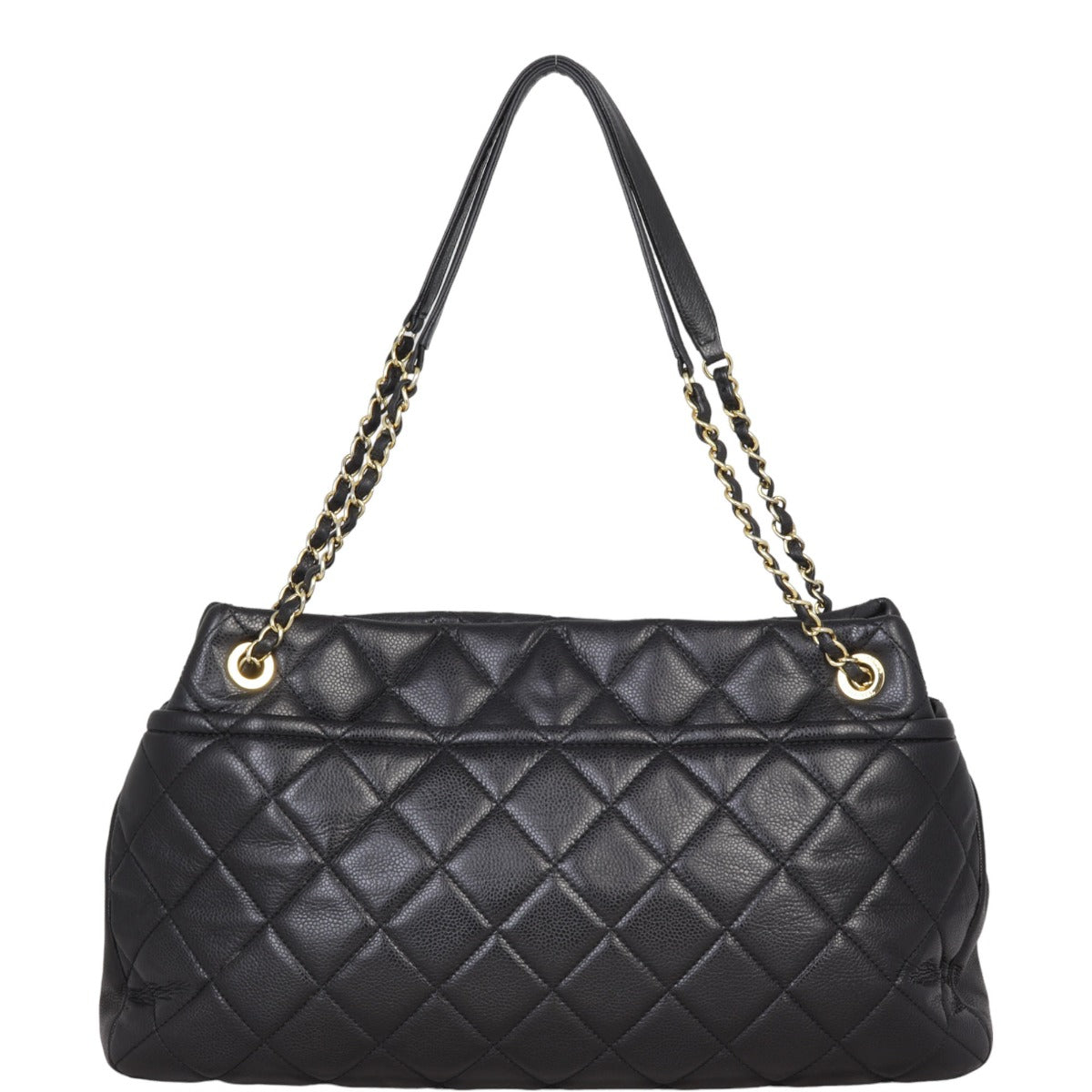 Chanel CC Timeless Shopping Tote Diamond Black Tote Bag