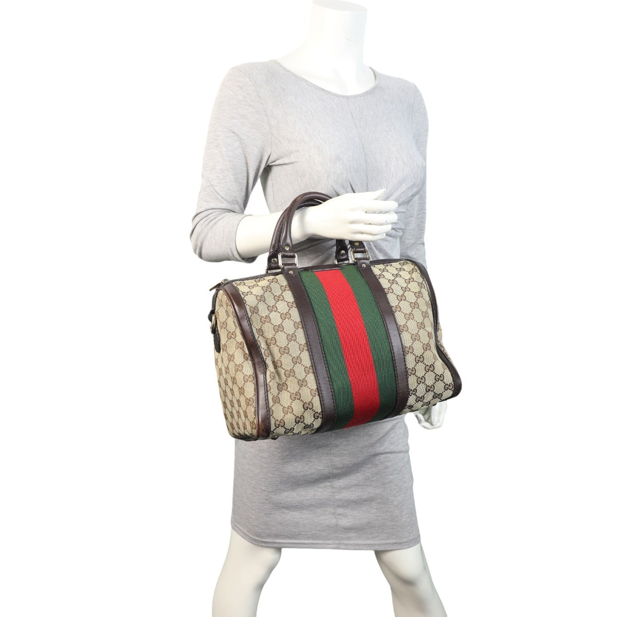 Gucci Web Original GG Boston Bag Medium