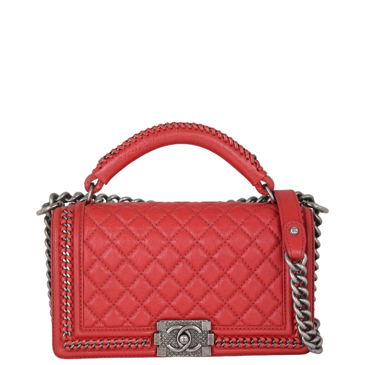 Chanel Boy Paris-Rome Top Handle Old Red Medium Handbag