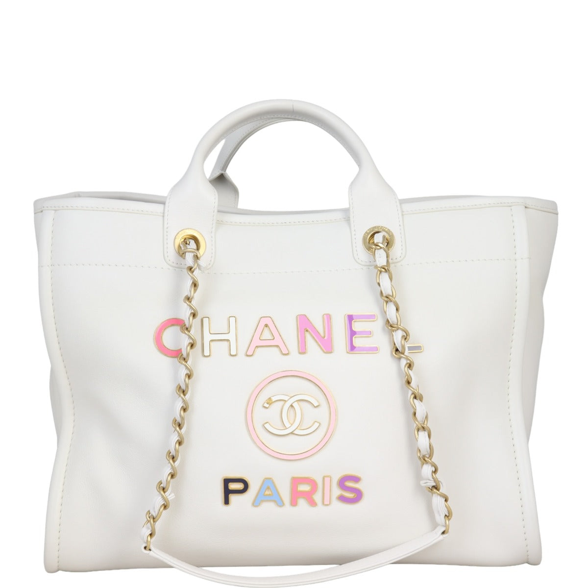 Chanel Deauville Tote Leather Medium Tote Bag