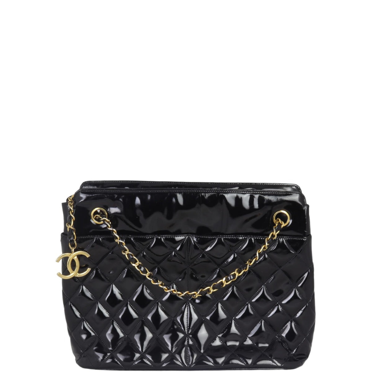 Chanel CC Tote Patent Quilted Tote Bag