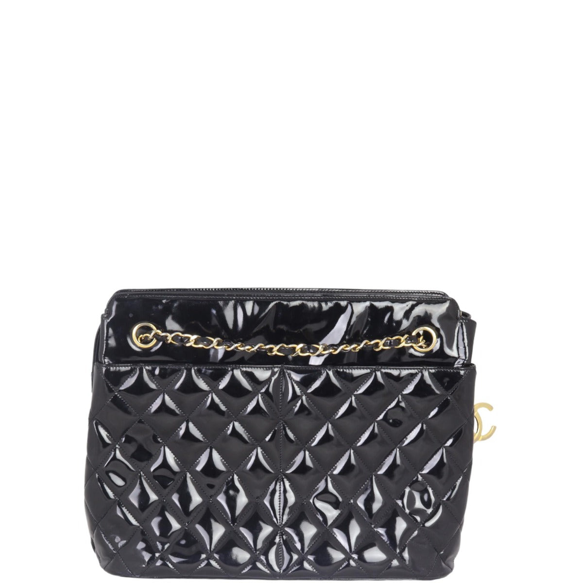 Chanel CC Tote Patent Quilted Tote Bag