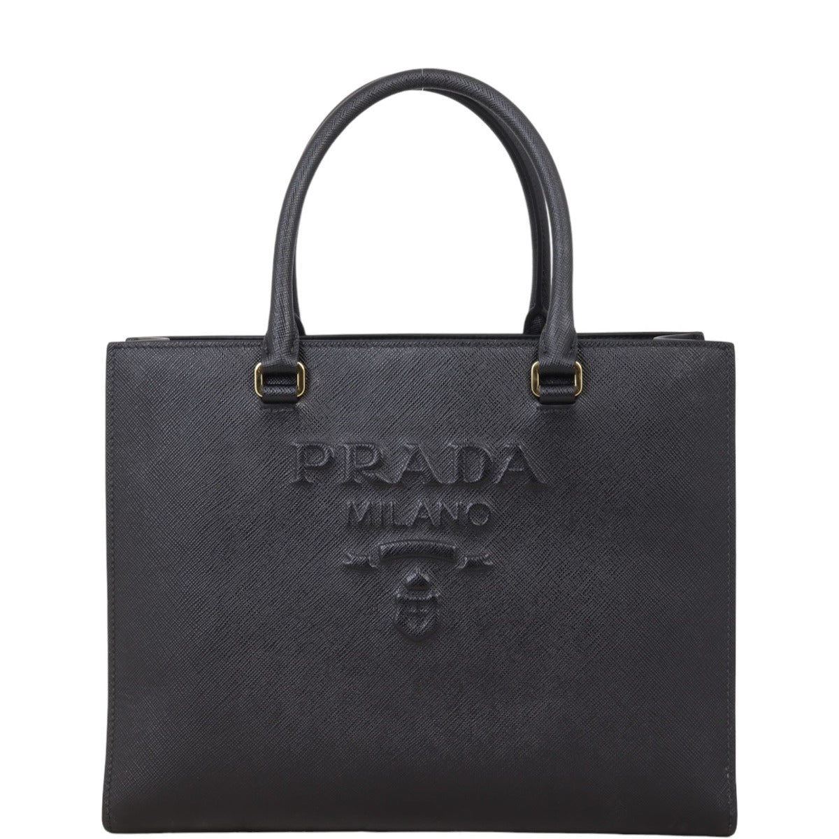 Prada Saffiano Embossed Tote Handbag Medium Logo Tote Bag