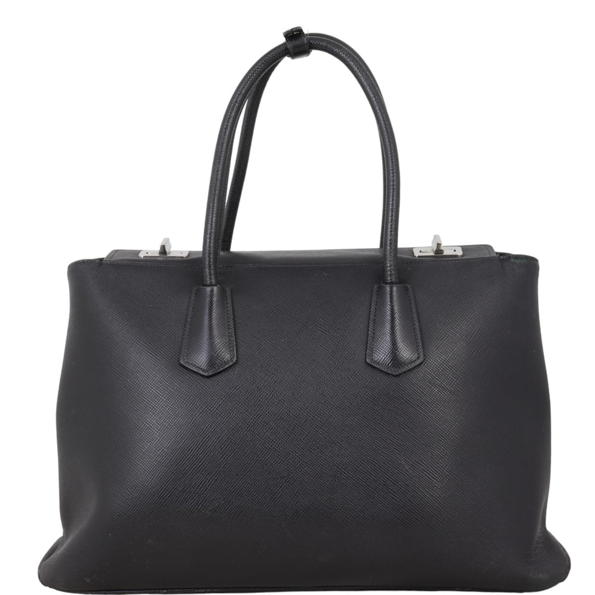 Prada Saffiano Cuir Twist Lock Tote Handbag Tote Bag